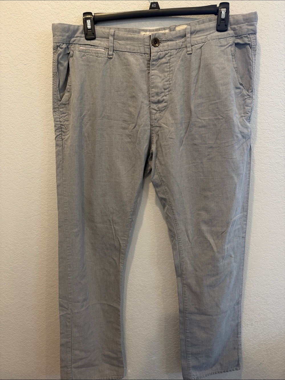 Men's Light Gray Cotton Chino Pants